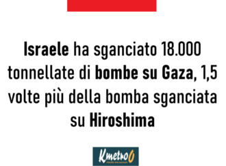 Israele ha sganciato 18.000 tonnellate di bombe su Gaza, 1,5 volte più di quelle su Hiroshima