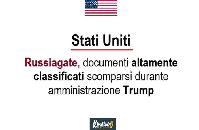 Usa, Russiagate: documenti scomparsi durante amministrazione Trump