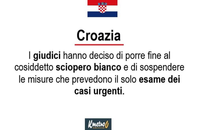 Croazia: fine sciopero giudici, trattative con il governo per stipendi
