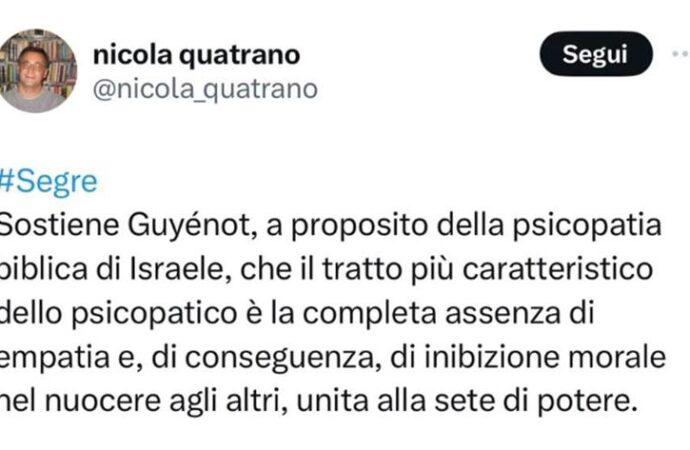 ‘Israele Stato psicopatico’, ecco il saggio postato da ospite convegno Boldrini & Co