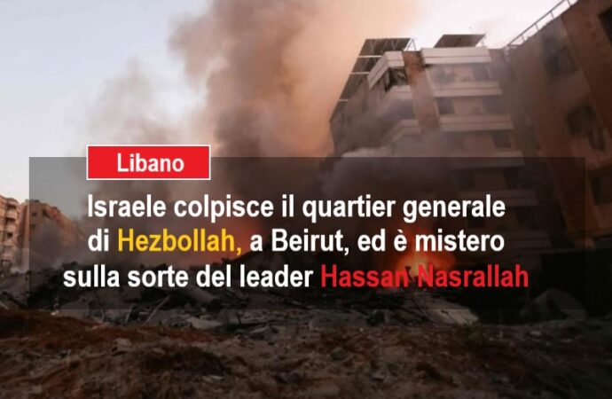 Israele, raid contro Hezbollah a Beirut, mistero sulla sorte di Nasrallah