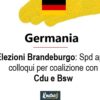 Elezioni Brandeburgo: Spd apre colloqui per coalizione con Cdu e Bsw